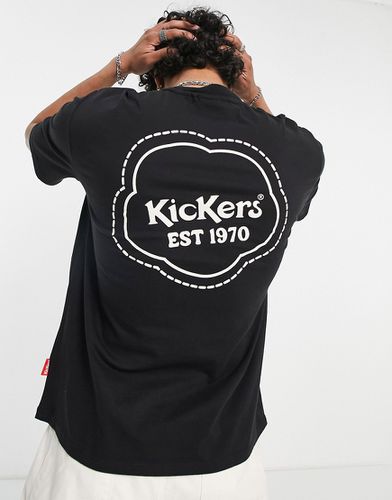T-shirt nera con logo in rilievo sul retro-Nero - Kickers - Modalova