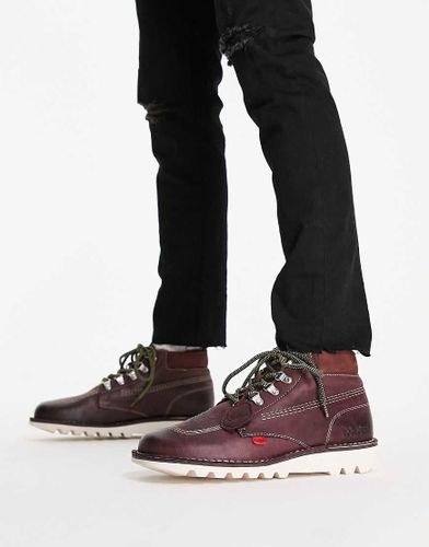 Scarponcini invernali in pelle bordeaux-Rosso - Kickers - Modalova
