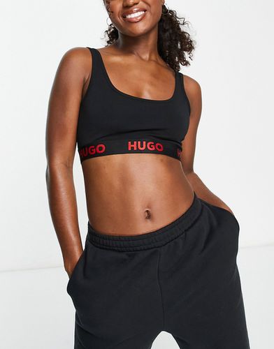 HUGO - Brassière in cotone nera con logo-Nero - HUGO Bodywear - Modalova