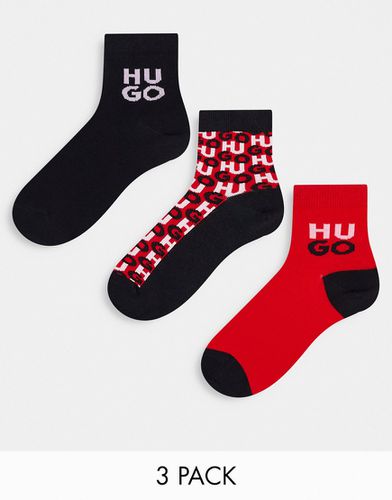 HUGO - Confezione da 3 paia di calzini multicolore con logo stampato - HUGO Bodywear - Modalova