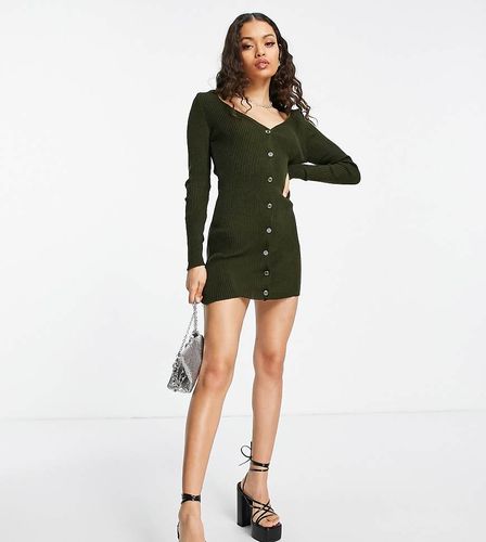 Vestito corto kaki con bottoni-Verde - I Saw It First Petite - Modalova