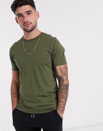 Essentials - T-shirt girocollo in cotone kaki-Verde - Jack & Jones - Modalova