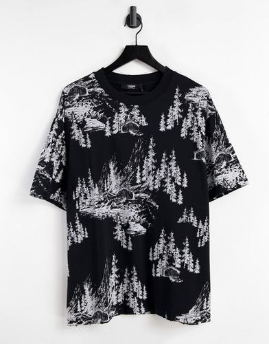 T-shirt oversize con stampa di foresta-Multicolore - Jaded London - Modalova