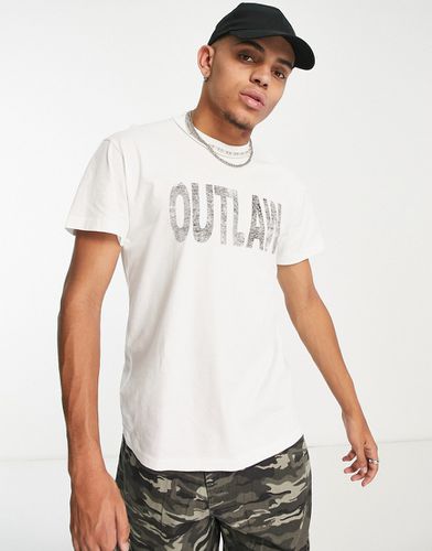 T-shirt oversize bianca con stampa "Outlaw"-Bianco - Jaded London - Modalova