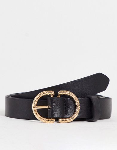 Madein - Cintura nera con fibbia intrecciata color oro effetto corda-Nero - Madein. - Modalova