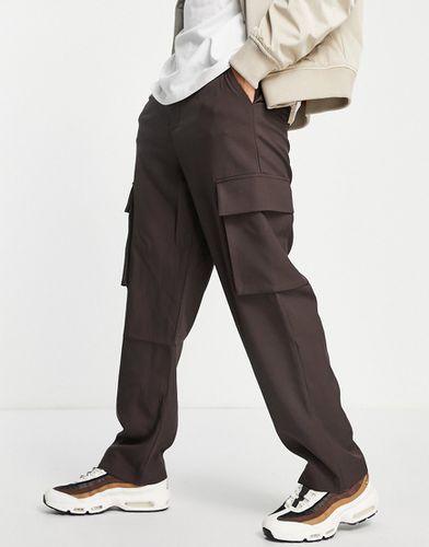 Pantaloni eleganti comodi marroni con tasche cargo - Mennace - Modalova