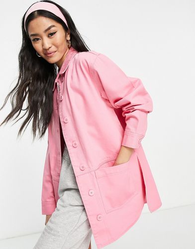Camicia giacca oversize e lunga rosa - Miss Selfridge - Modalova