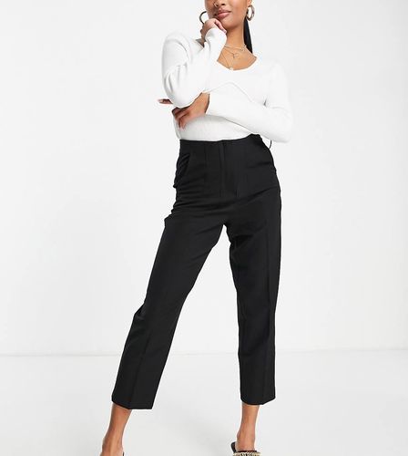 Petite - Pantaloni a sigaretta neri a vita alta-Nero - Miss Selfridge - Modalova