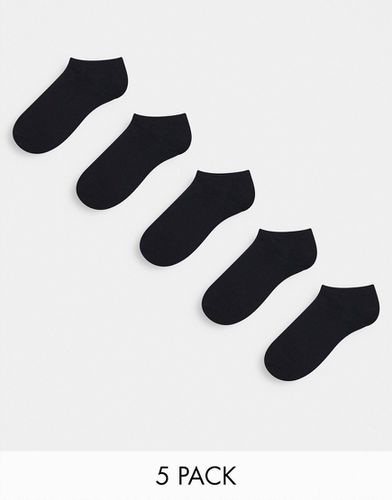 Confezione da 5 paia di calzini sportivi neri-Nero - New Look - Modalova