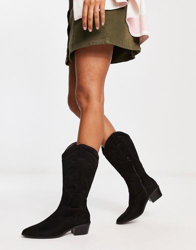 Stivali al ginocchio in camoscio sintetico nero stile western - New Look - Modalova