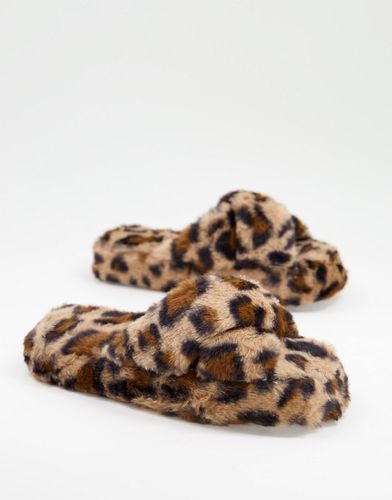 Pantofole con stampa animalier-Bianco - New Look - Modalova