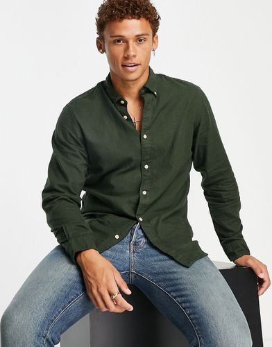 Camicia in flanella verde scuro - Selected Homme - Modalova