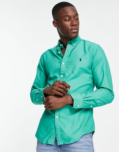 Camicia Oxford slim fit tinta in capo verde medio - Polo Ralph Lauren - Modalova