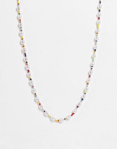 Collana con perline multicolore - Pieces - Modalova