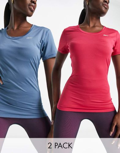 Rani - Confezione da due t-shirt sportive color ardesia e rosa-Multicolore - Reebok - Modalova