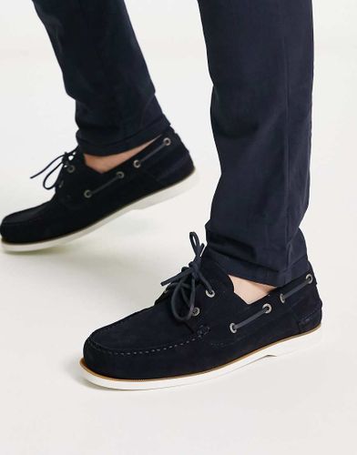 Scarpe da barca in camoscio blu - Tommy Hilfiger - Modalova