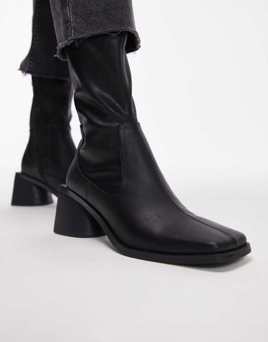 Millie - Stivaletti a calza neri con punta squadrata-Nero - Topshop - Modalova