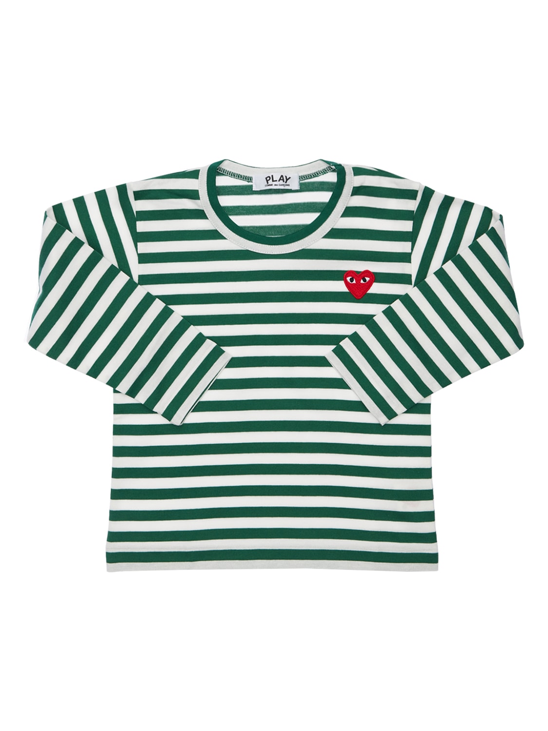 Striped Jersey T-shirt W/ Logo Patch - COMME DES GARÇONS PLAY - Modalova