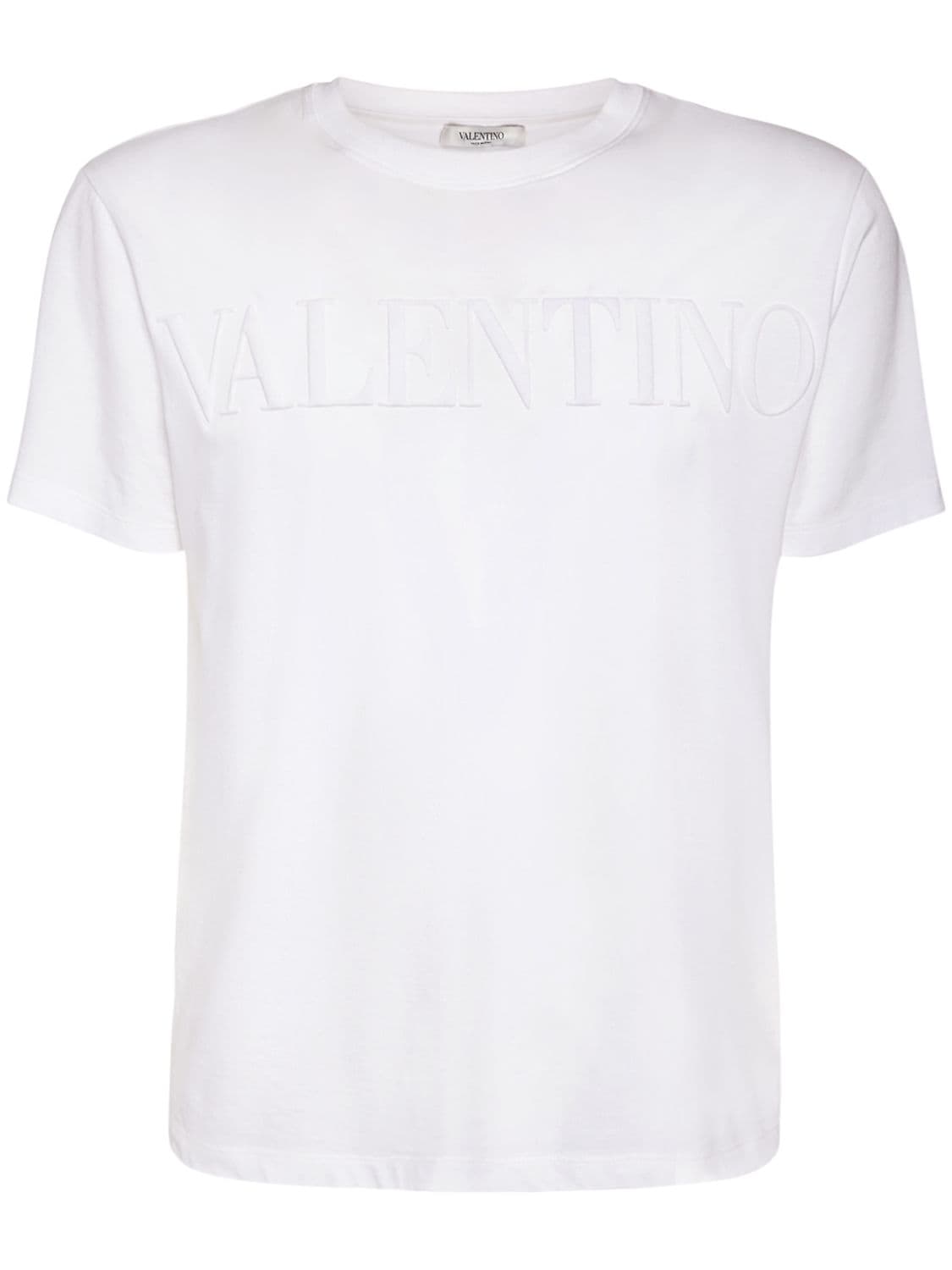 T-shirt In Jersey Di Cotone Con Logo - VALENTINO - Modalova