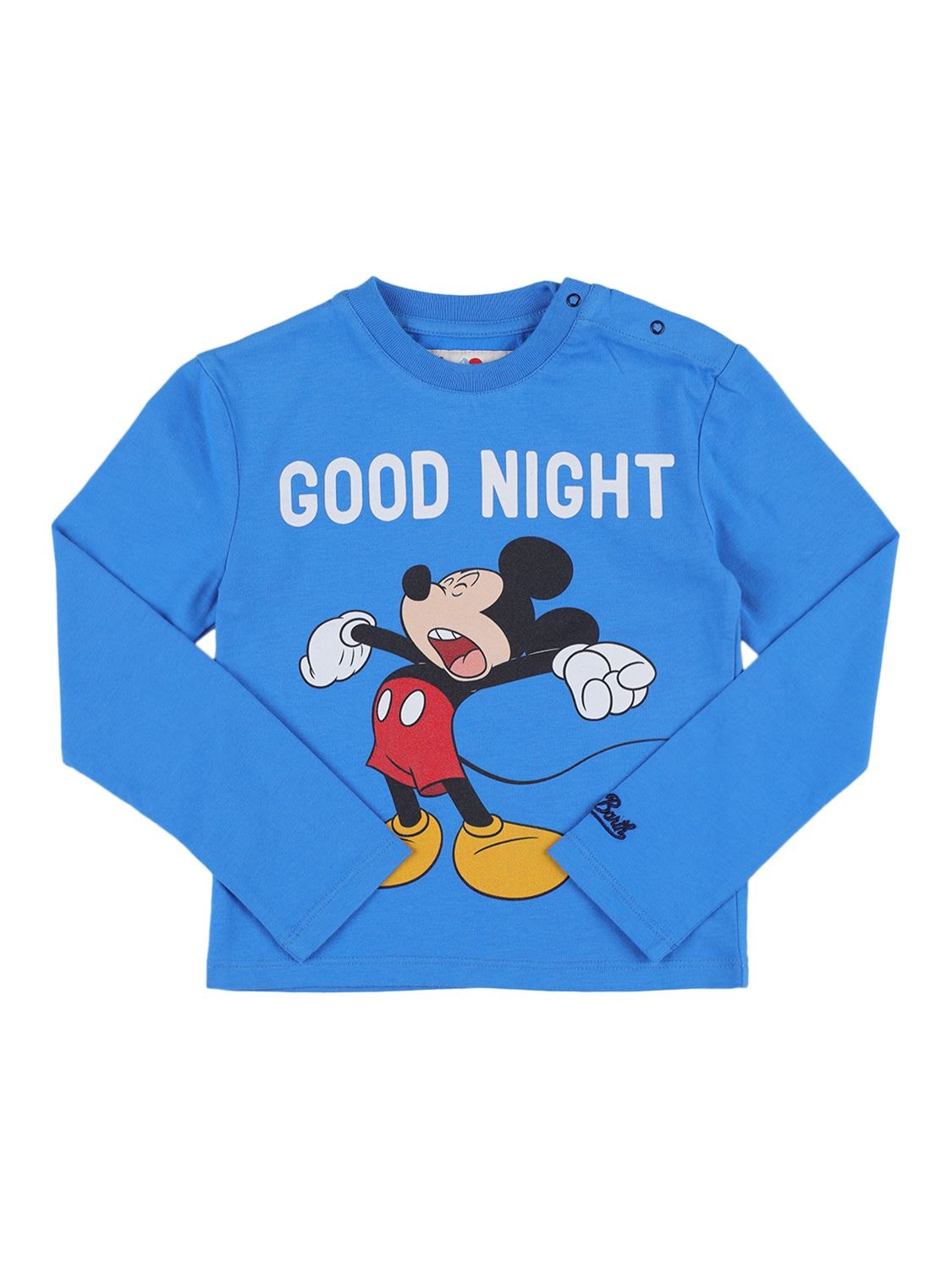 Mickey Mouse Print Jersey T-shirt W/logo - MC2 SAINT BARTH - Modalova