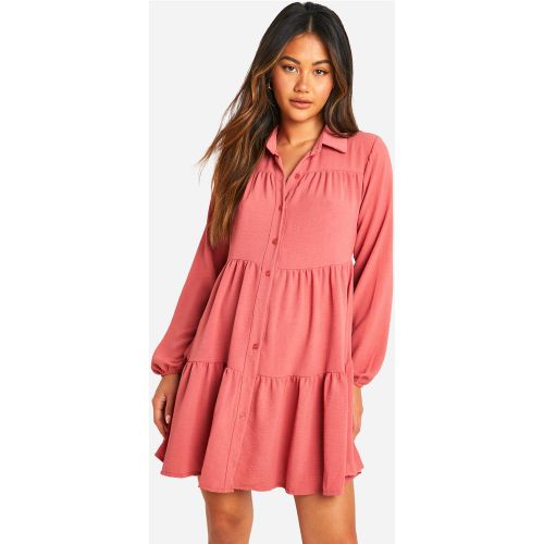 Vestito camicia svasato con balze - boohoo - Modalova