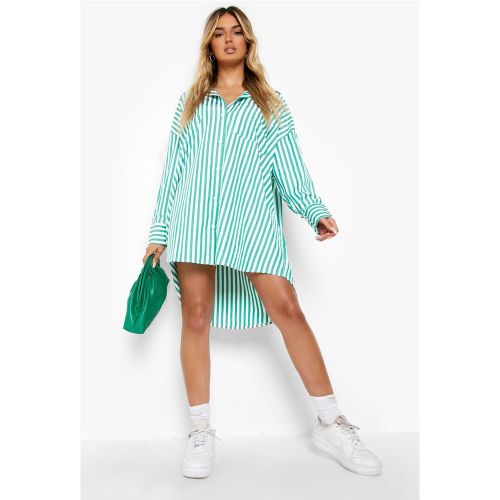 Vestito camicia a righe, Verde - boohoo - Modalova
