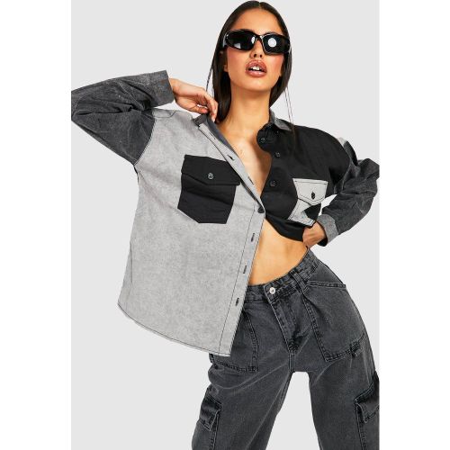 Camicia in denim in due toni - boohoo - Modalova