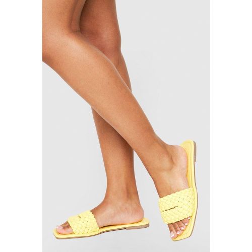 Woven Plaited Slip On Sandals - boohoo - Modalova