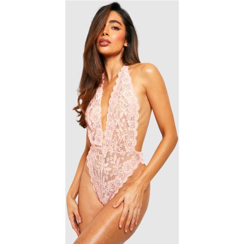 Body intimo allacciato al collo con scollo profondo e nastro - boohoo - Modalova