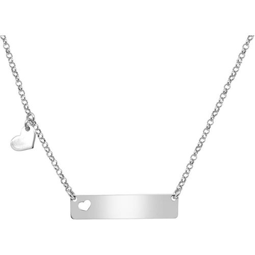 Collana in argento con piastrina e cuore - ORO&CO 925 - Modalova