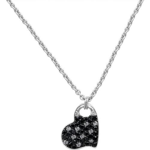 Collana con pendente cuore in oro bianco e diamanti ct. 0,69 - ROBERTO DEMEGLIO - Modalova