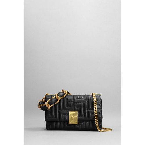 Borsa a spalla in Pelle Nera - Balmain - Modalova