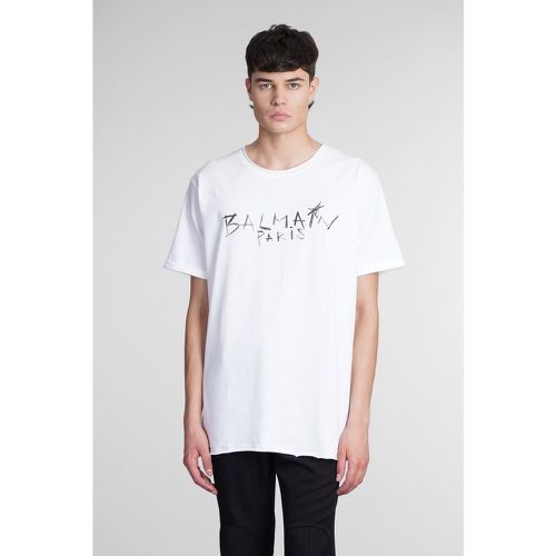 T-Shirt in Cotone Bianco - Balmain - Modalova