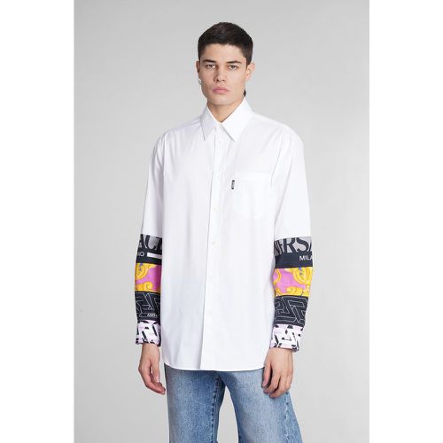 Camicia in Cotone Bianco - Versace - Modalova