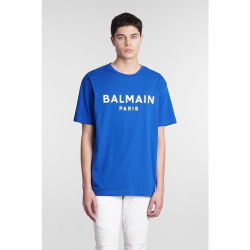 T-Shirt in Cotone Blu - Balmain - Modalova