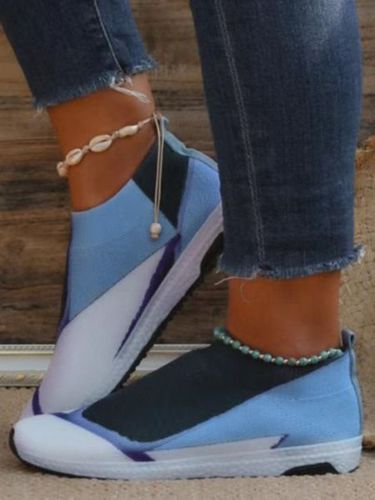 Termico Suola Colore Blocco Volare Tessuto Intrecciato Slip on Scarpe da ginnastica Pigro Casuale Scarpe - JustFashionNow - Modalova