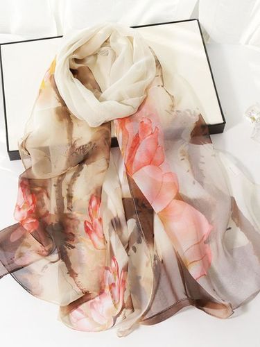 Seta Floreale Lungo Sciarpa Boh Spiaggia Vacanza Accessori - JustFashionNow - Modalova