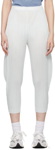 White Monthly Colors March Trousers - Pleats Please Issey Miyake - Modalova