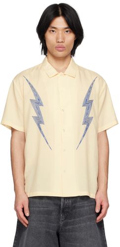 Beige Electric Embroidery West Coast Shirt - Double Rainbouu - Modalova