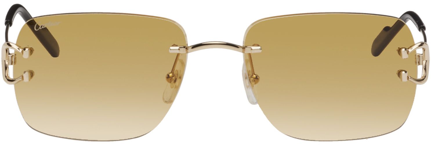 Cartier Gold Signature C Sunglasses - Cartier - Modalova
