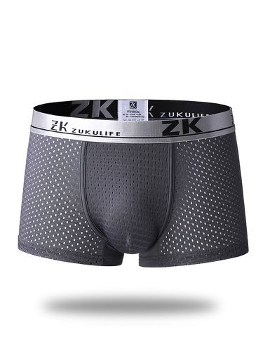 Plus Size Mens Antibacterial Breathable Mesh U convex Boxers Casual Underwear - ZK - Modalova