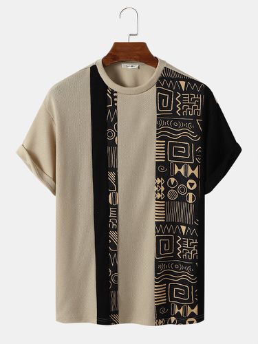 T-shirt O Collo a manica corta stampata tribale asimmetrica da uomo - ChArmkpR - Modalova