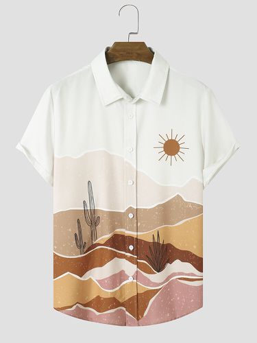 Camicie da uomo a maniche corte per vacanze con stampa Cactus Desert Scenery - ChArmkpR - Modalova
