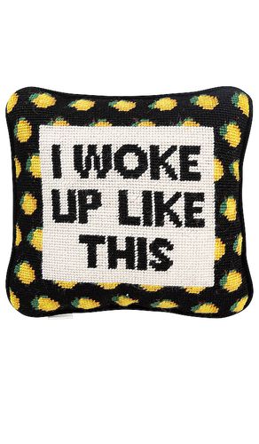 I Woke Up Like This Needlepoint Pillow in - Furbish Studio - Modalova