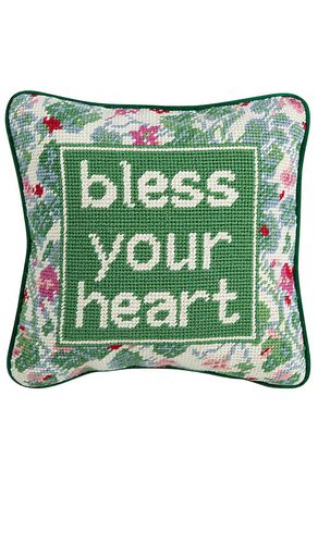 Bless Your Heart Needlepoint Pillow in - Furbish Studio - Modalova
