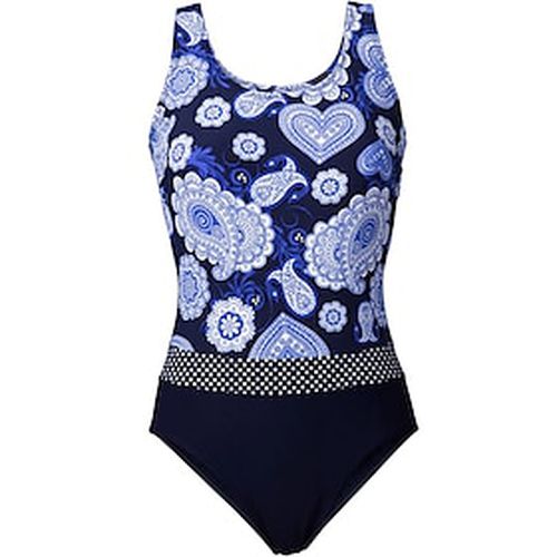 Women's Swimwear One Piece Monokini Bathing Suits Normal Swimsuit Heart Tummy Control Open Back Printing High Waisted Blue Rosy Pink Scoop Neck Vest Bathing Su - Ador IT - Modalova
