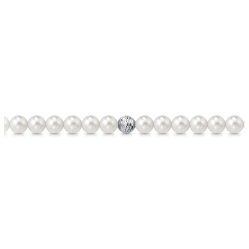Collana di perle 6mm + sfera in oro bianco 18 kt mod. 161B - Shop Elegance - Modalova